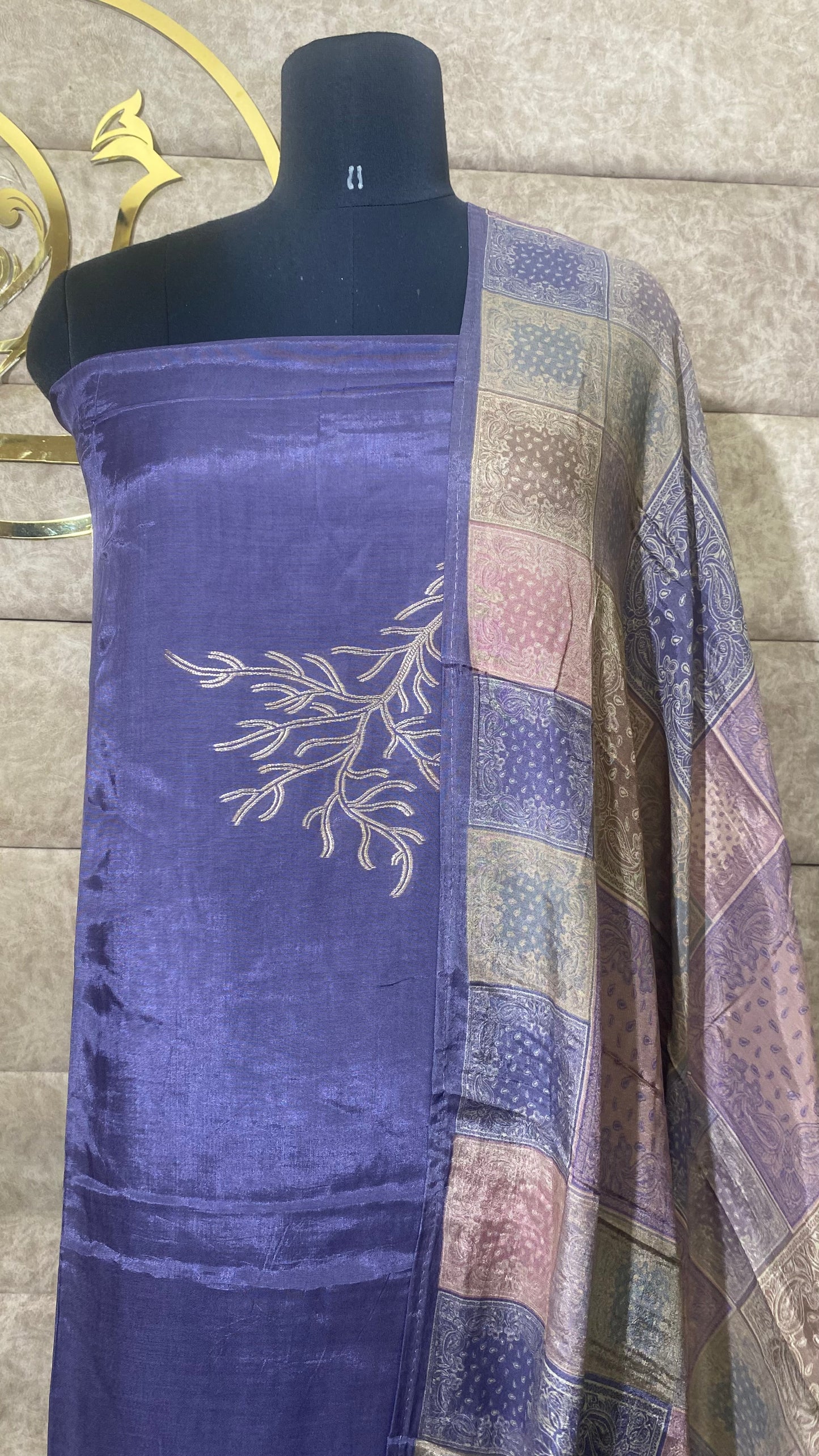 SILK LAVENDER FULL SALWAR MATERIAL - 30582