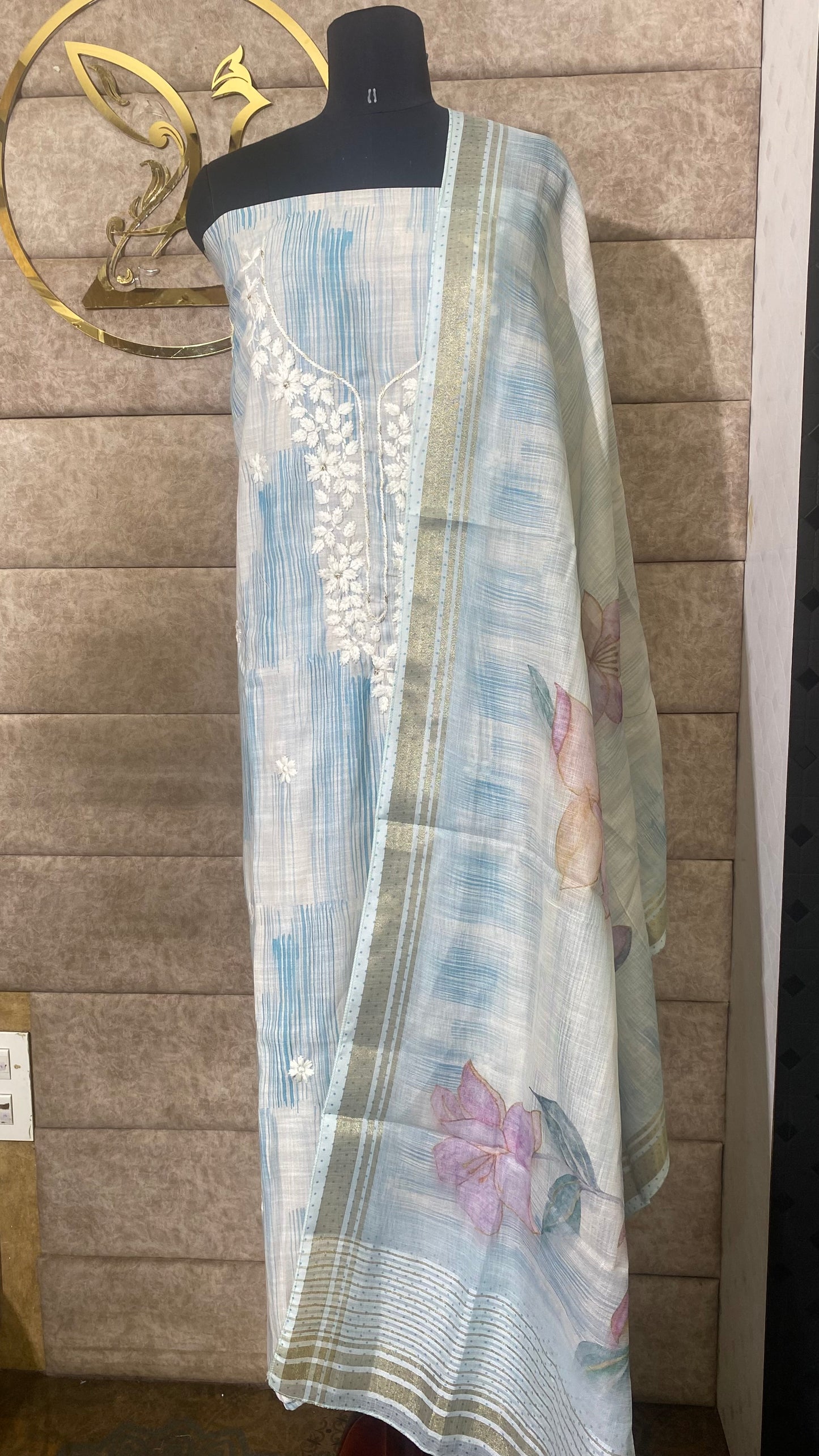 BLUE AND WHITE FULL SALWAR SET- 30583