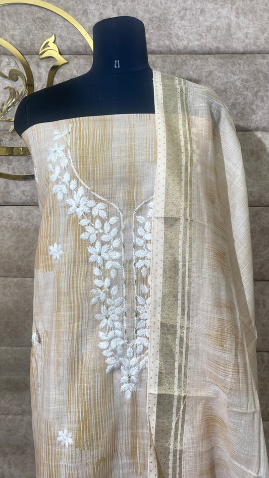 SANDALWOOD AND WHITE FULL SALWAR SET- 30583