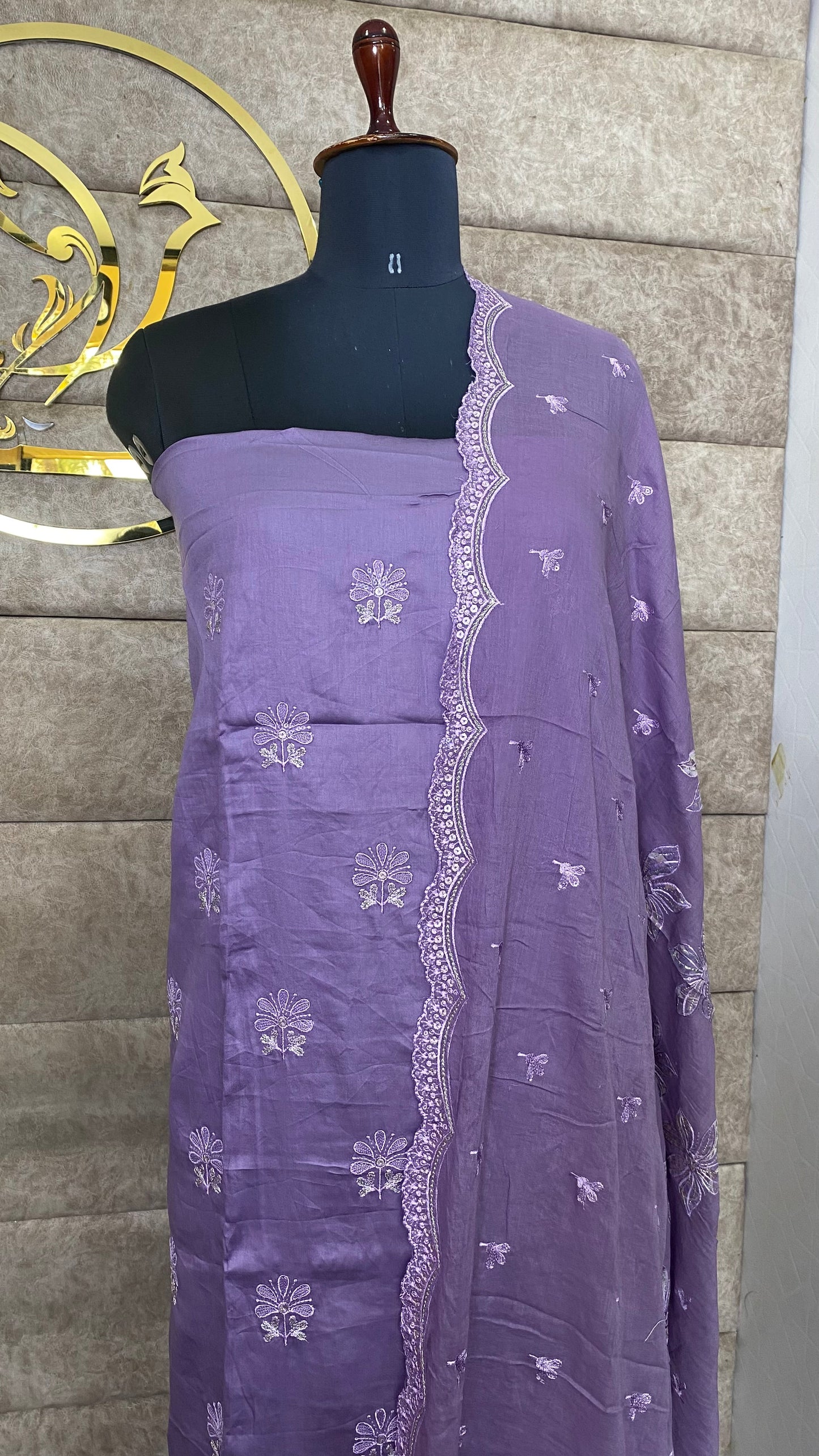 COTTON PURPLE FULL SALWAR MATERIAL - 30572