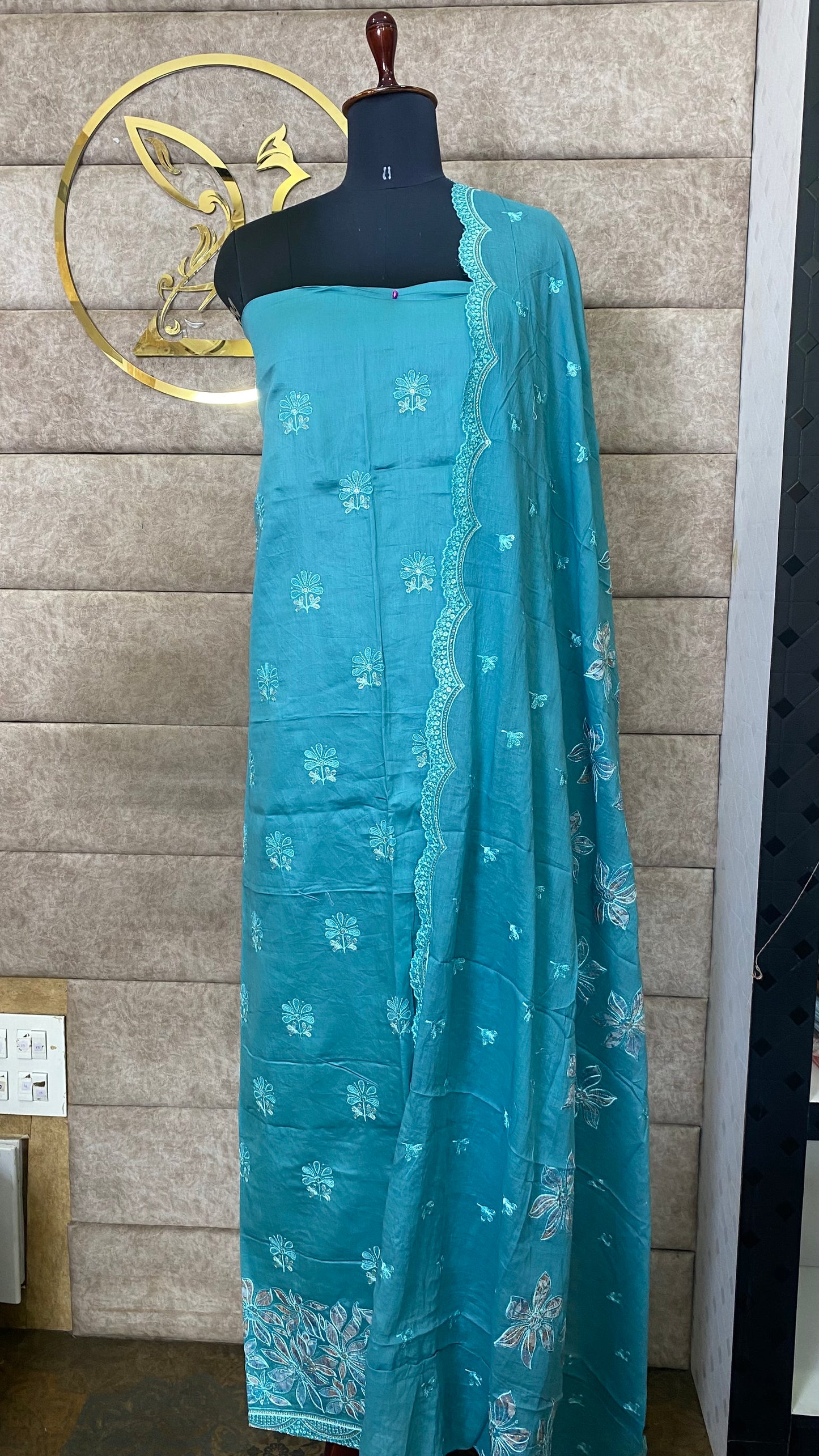 COTTON POWDER BLUE  FULL SALWAR MATERIAL - 30572