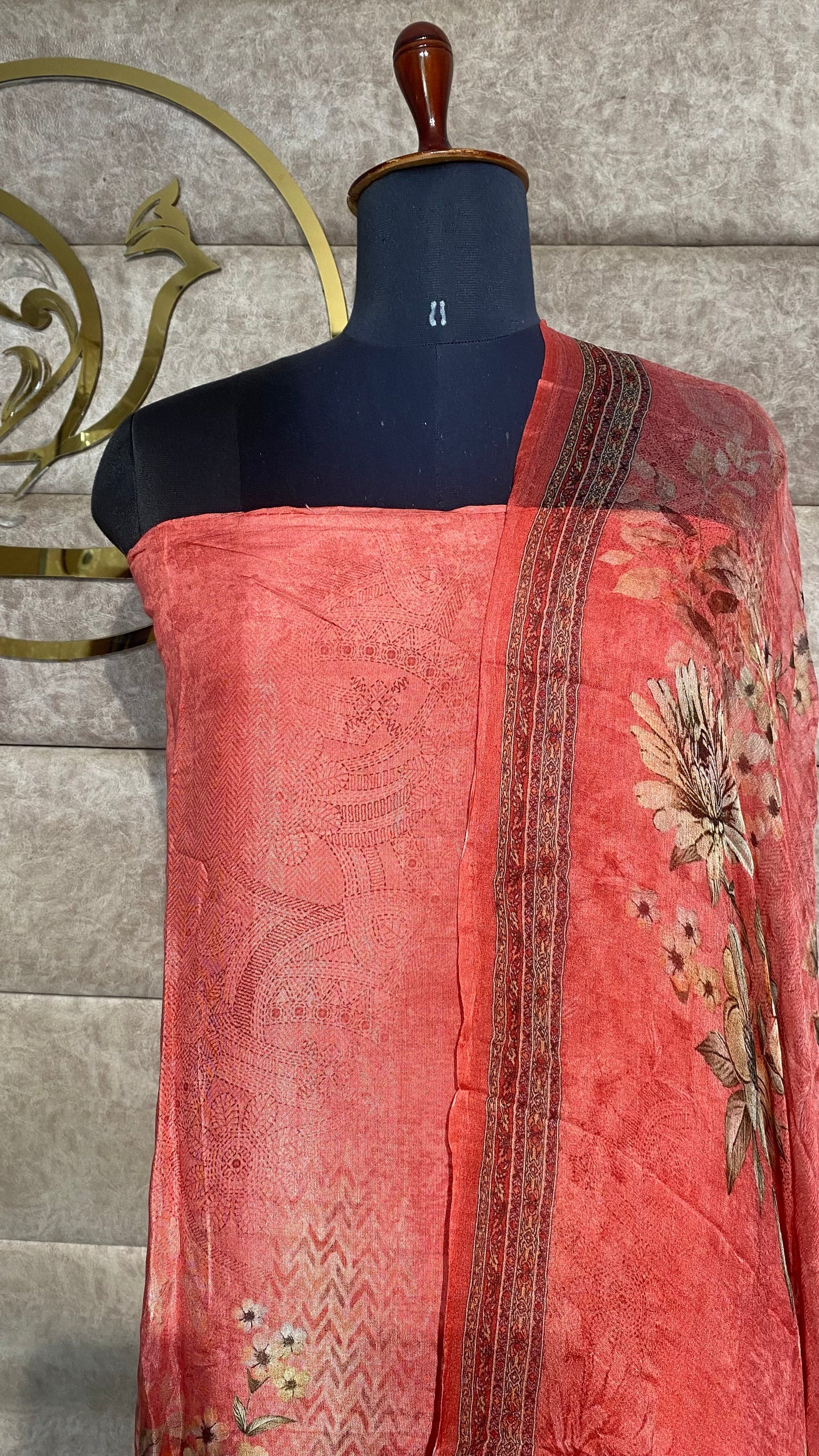 MUSLIN PEACH FULL SALWAR SET MATERIAL - 30612