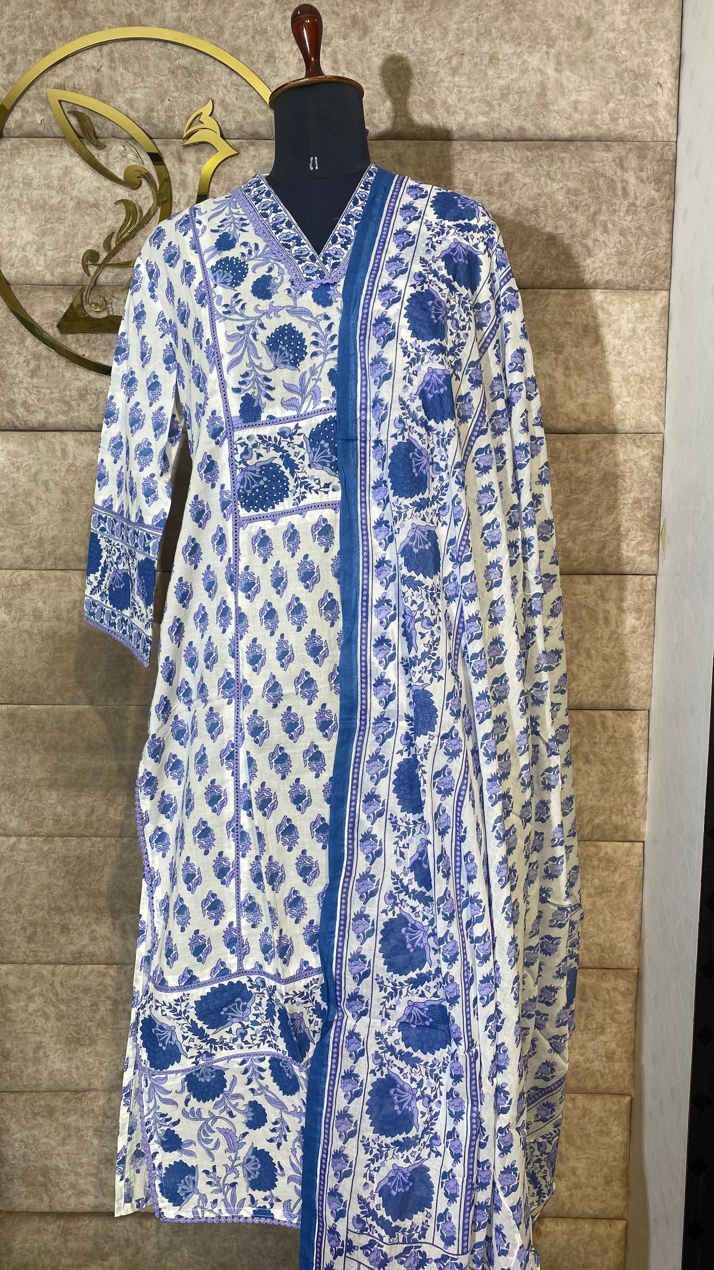 COTTON WHITE FULL SALWAR SET- 30596