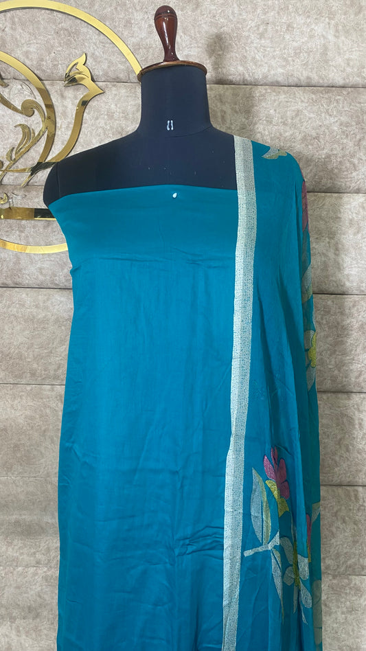 COTTON OCEAN BLUE FULL SALWAR SET - 30576