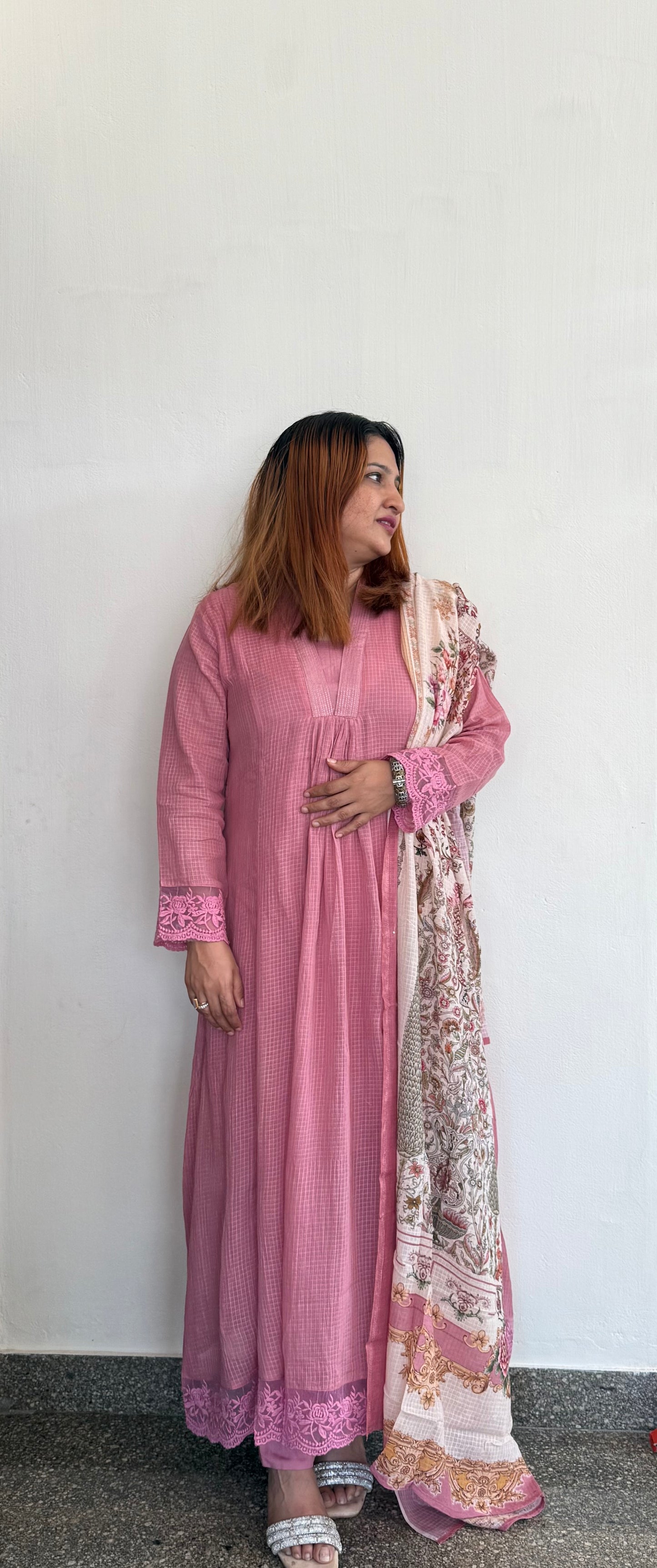 SOFT COTTON LIGHT PINK SALWAR FULL SET - 30435