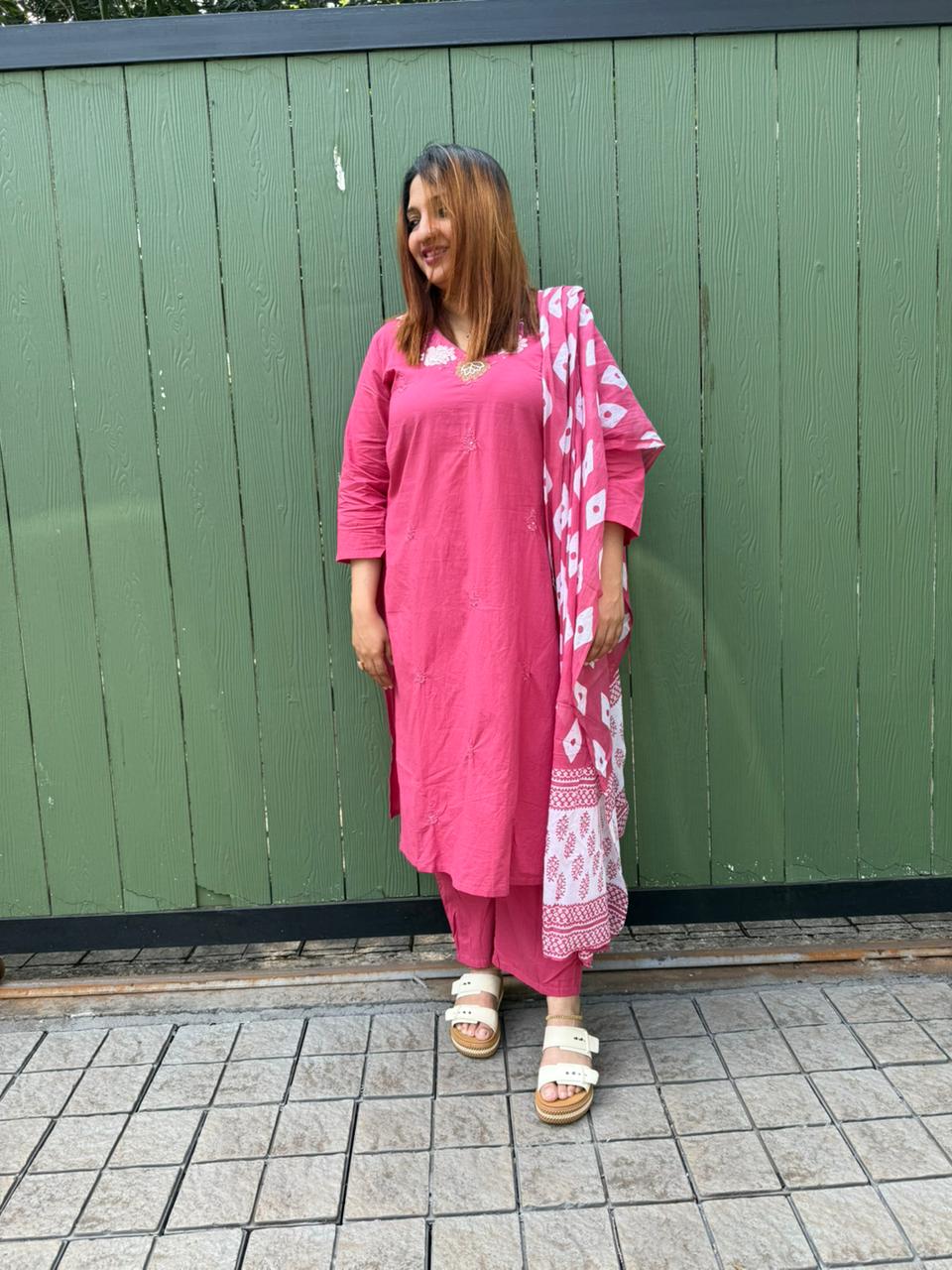 PINK COTTON FULL SALWAR SET - 30474