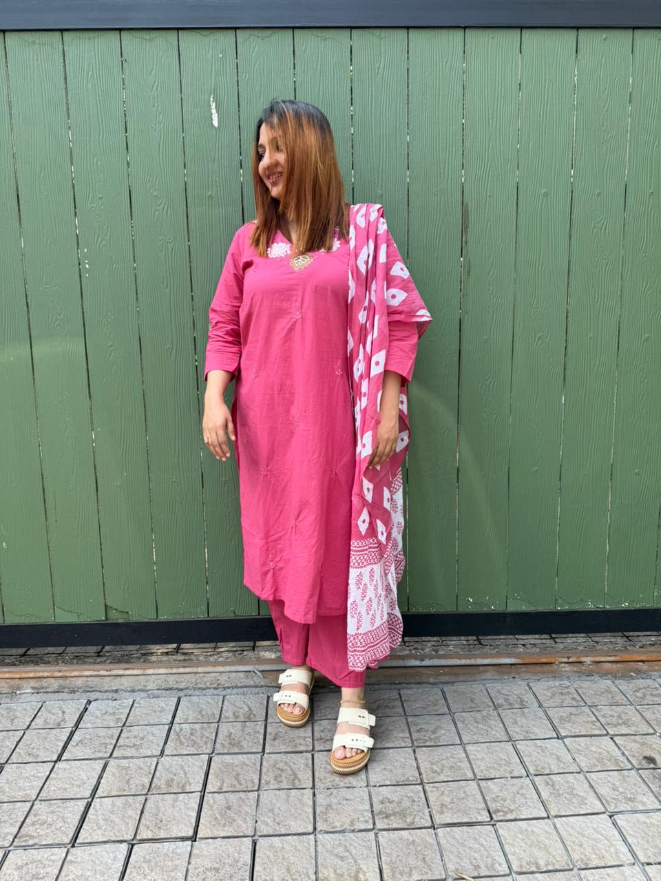 PINK COTTON FULL SALWAR SET - 30474