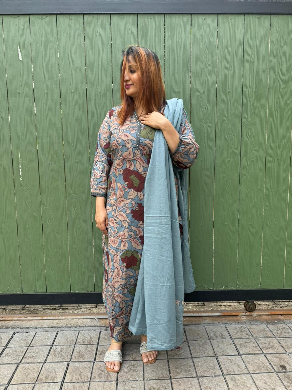 MUTED BLUE SALWAR FULL SET - 30478