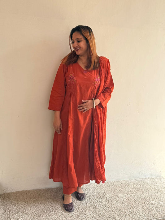 BRICK ORANGE FULL SALWAR SET-30504