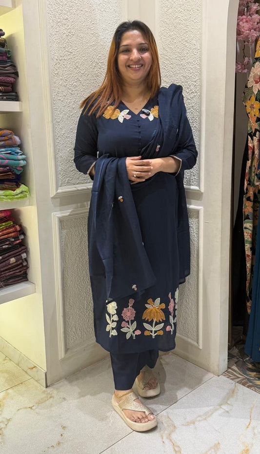 NAVY BLUE FULL SALWAR SET - 30544