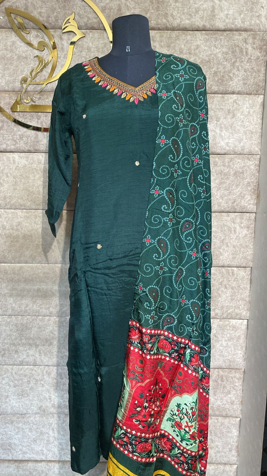 (OFFER) GREEN FULL SALWAR SET - 2808
