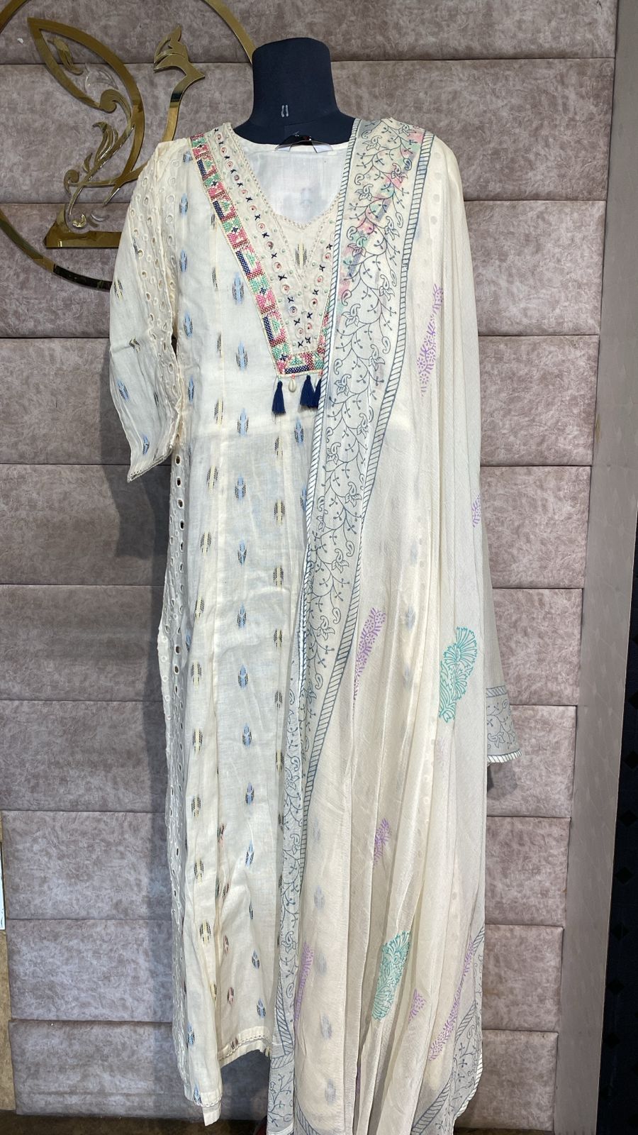 (OFFER) OFF WHITE FULL SALWAR SET- 2589