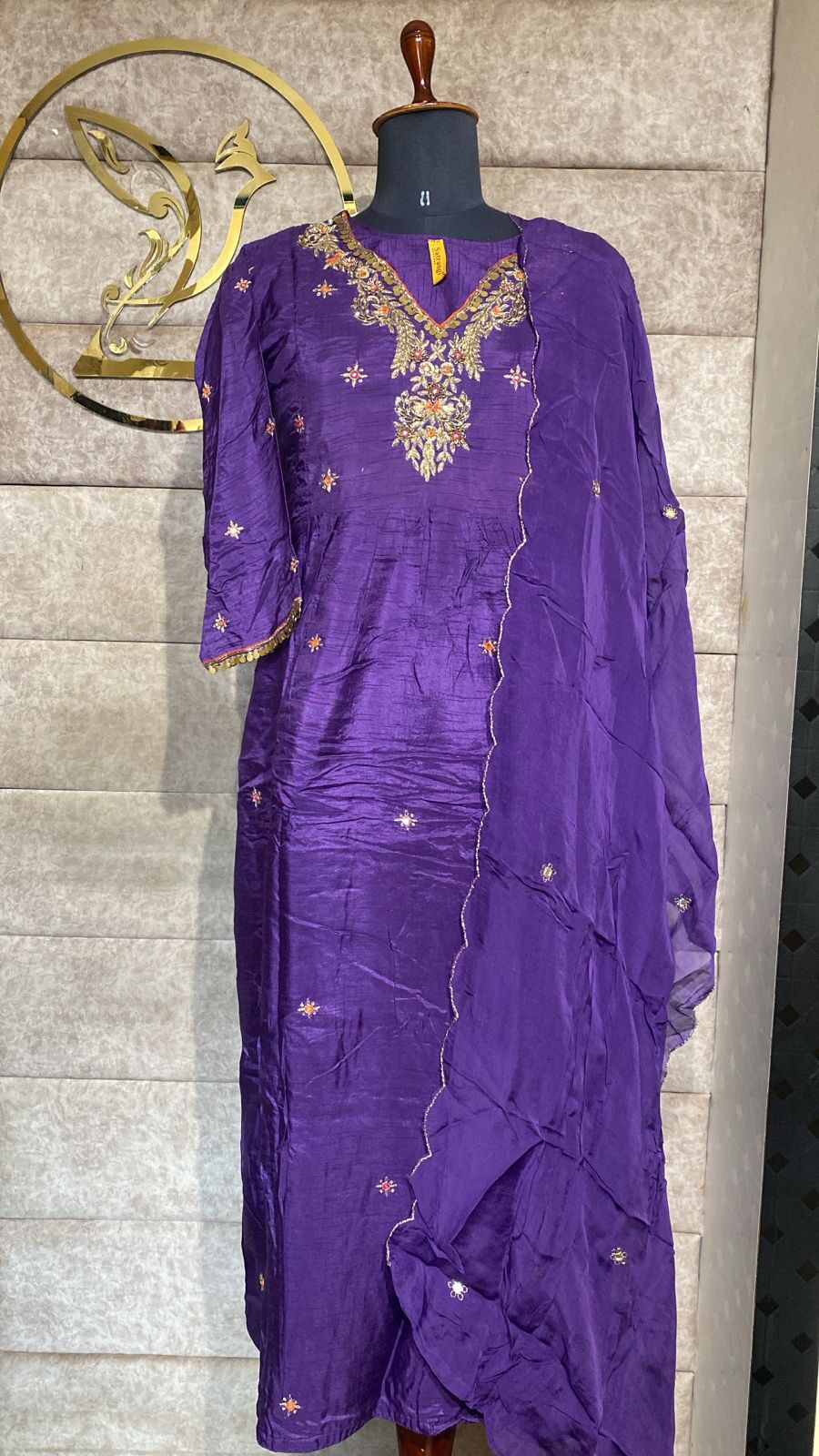 (OFFER) VIOLET SILK FULL SALWAR SET- 2640