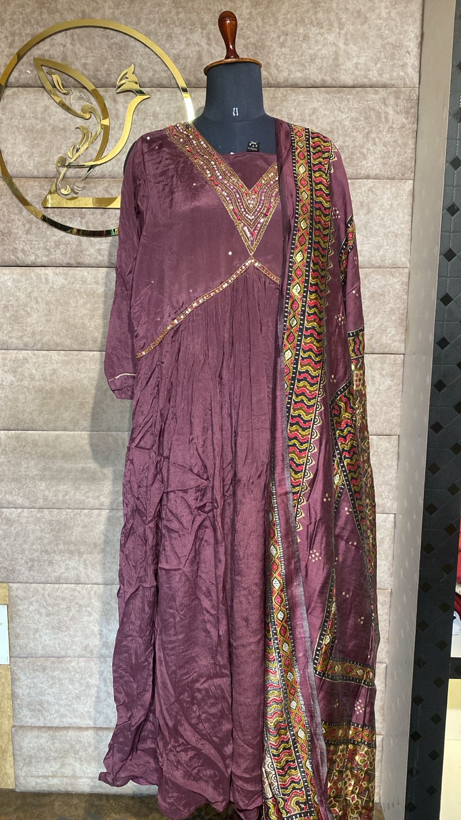 (OFFER) BROWN FULL SALWAR SET- 2582