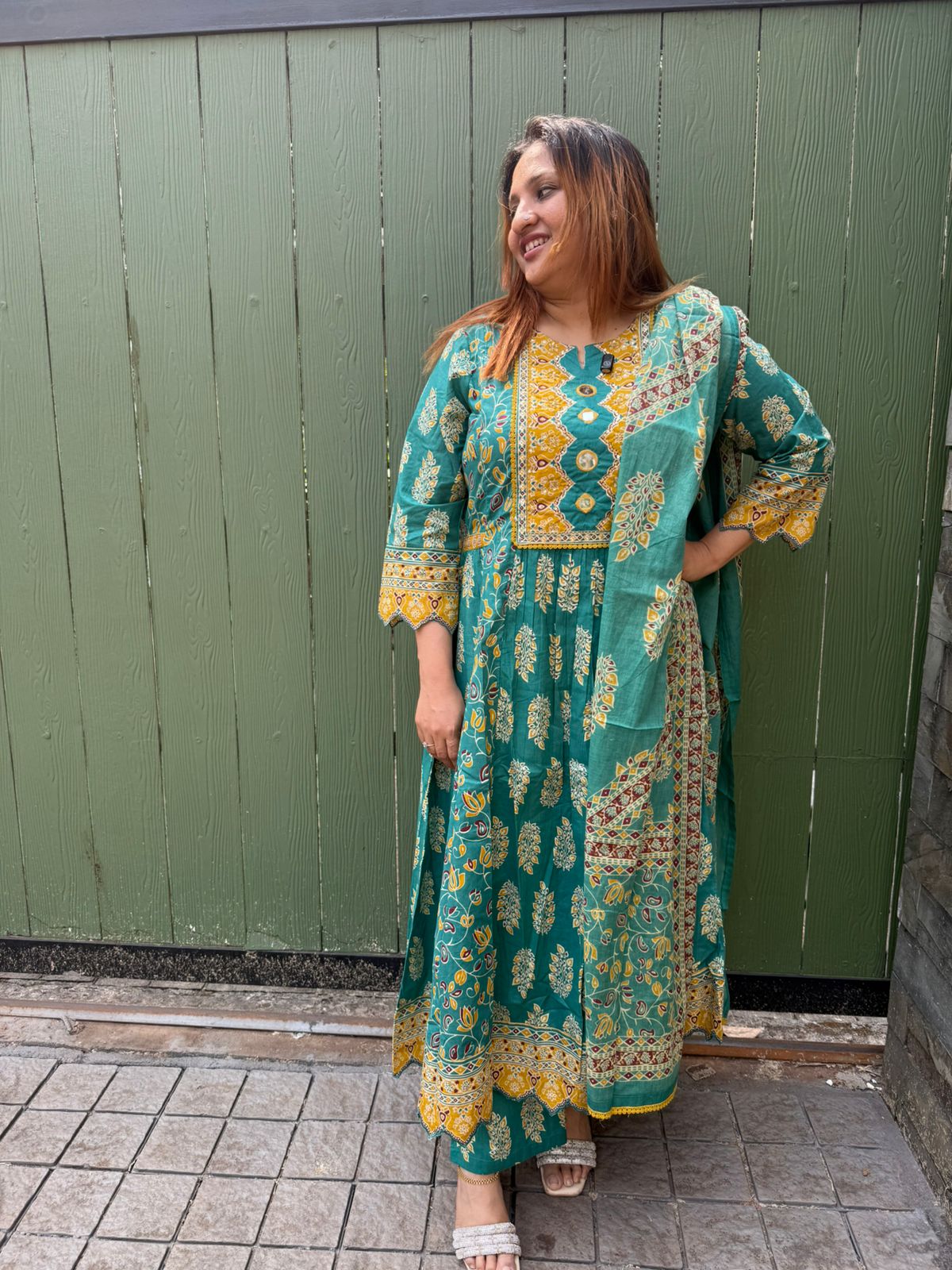 COTTON GREEN FULL SALWAR SET- 30610 (PREBOOKING: DISPATCH AFTER 25 DAYS)