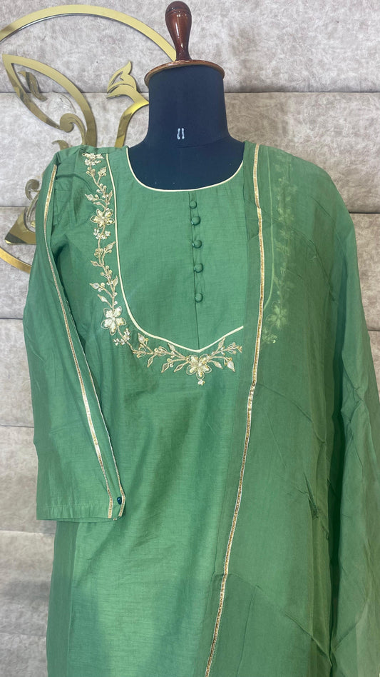 MOSS GREEN FULL SALWAR SET- 30649