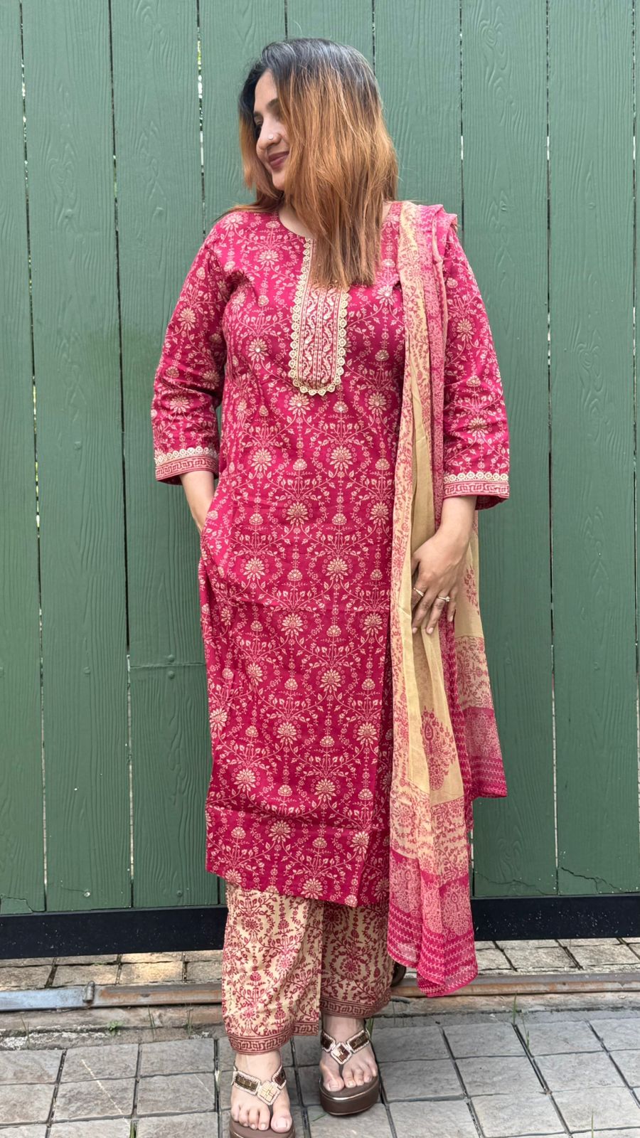 RANI PINK COTTON FULL SALWAR SET- 30647