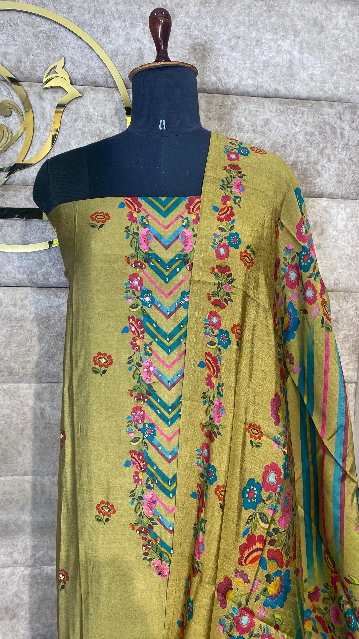 SEMI MUSLIN FULL SALWAR SET - 30656
