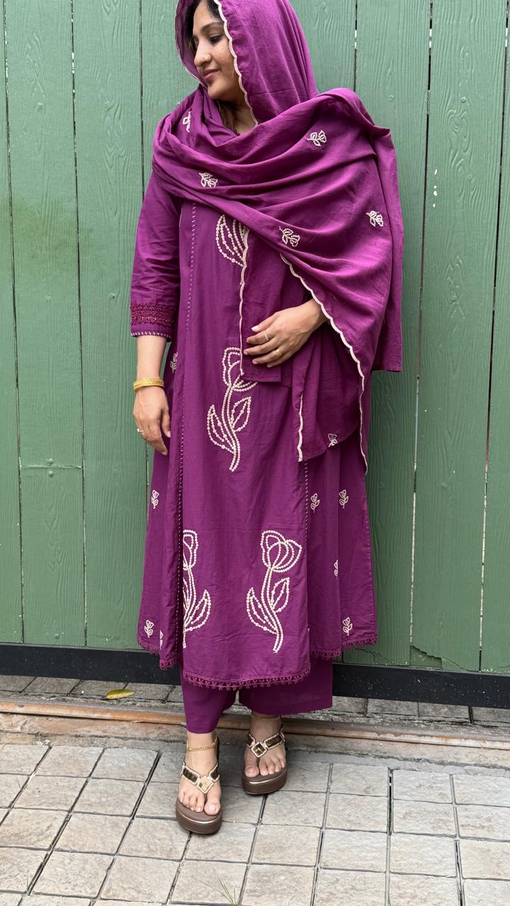 COTTON WINE FULL SALWAR SET- 30589