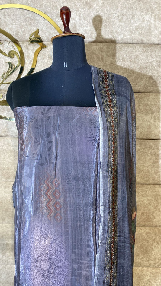 PURPLE CRAPE FULL SALWAR MARETIAL - 30612A