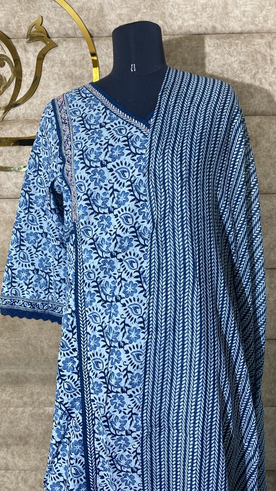 BLUE COTTON FULL SALWAR SET - 30668