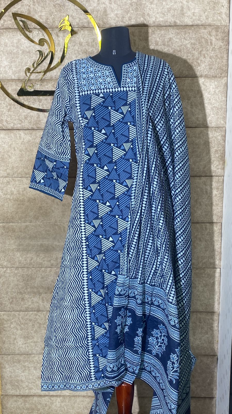 INDIGO BLUE COTTON FULL SALWAR SET - 30669