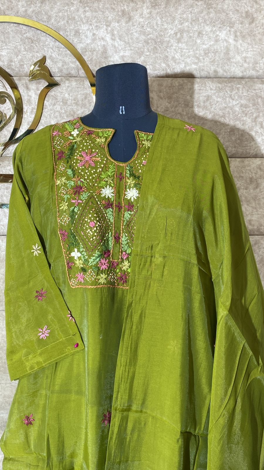 OLIVE GREEN FULL SALWAR SET - 30680