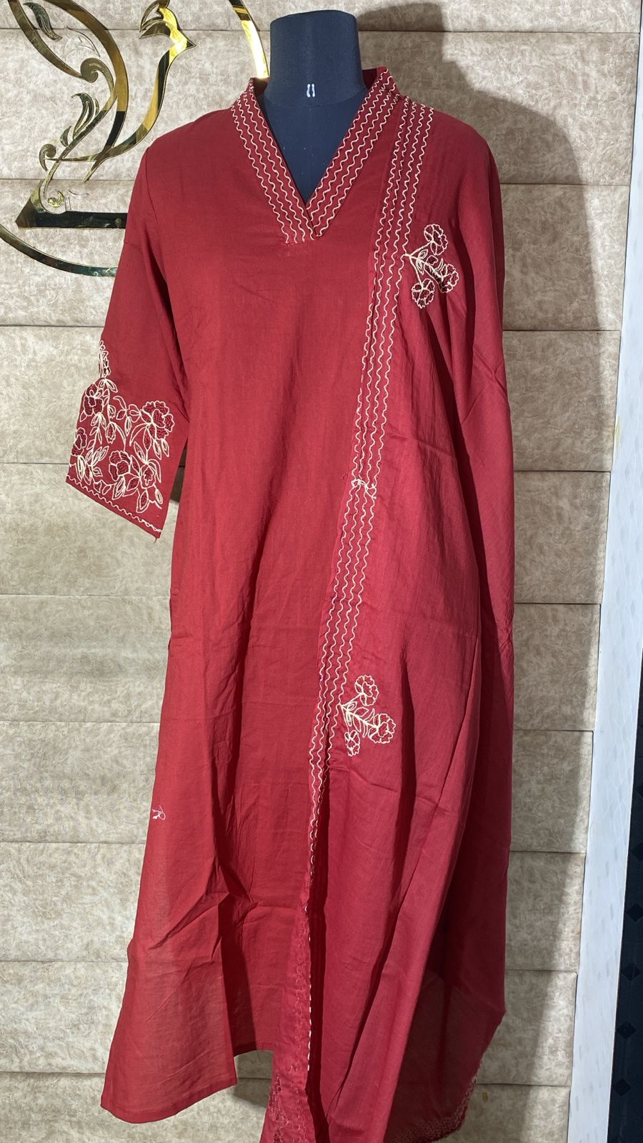 MAROON COTTON FULL SALWAR SET - 30686