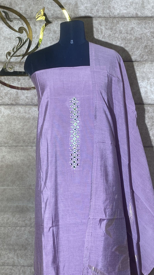 LAVENDER FANCY CHANDERI FULL SALWAR MARERIAL - 30692
