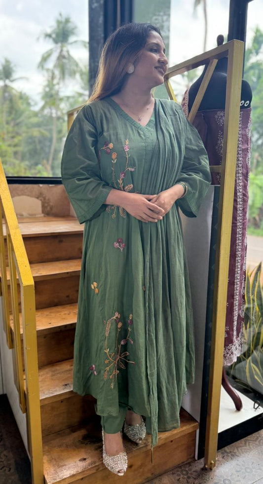 GREEN MUL COTTON FULL SALWAR SET - 30715