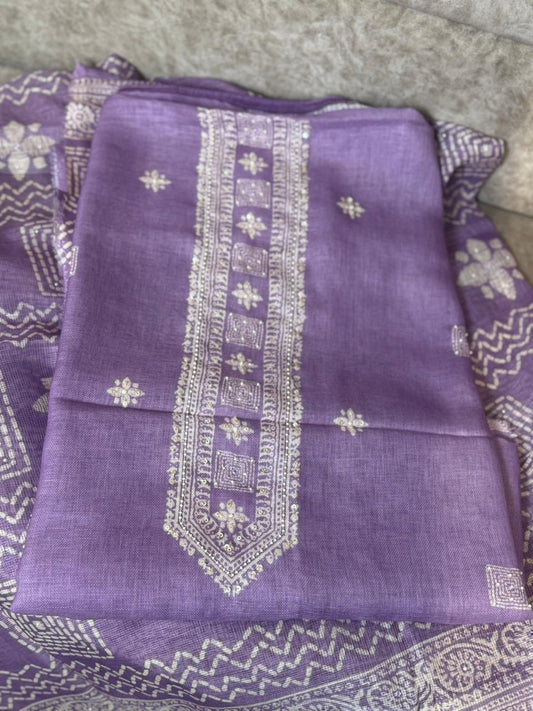 VIOLET JUTE FULL SALWAR MATERIAL - 30711
