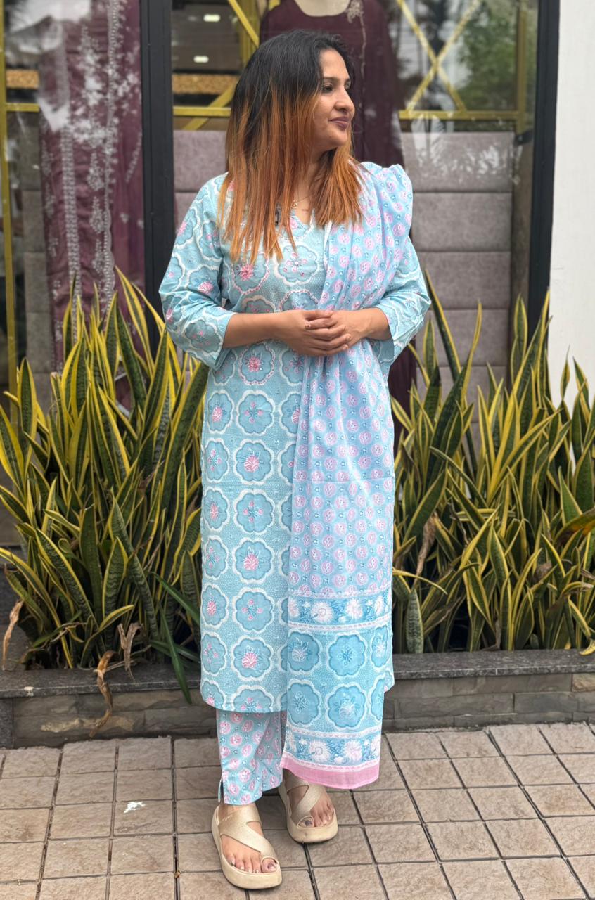 SKY BLUE FULL SALWAR SET - 30700