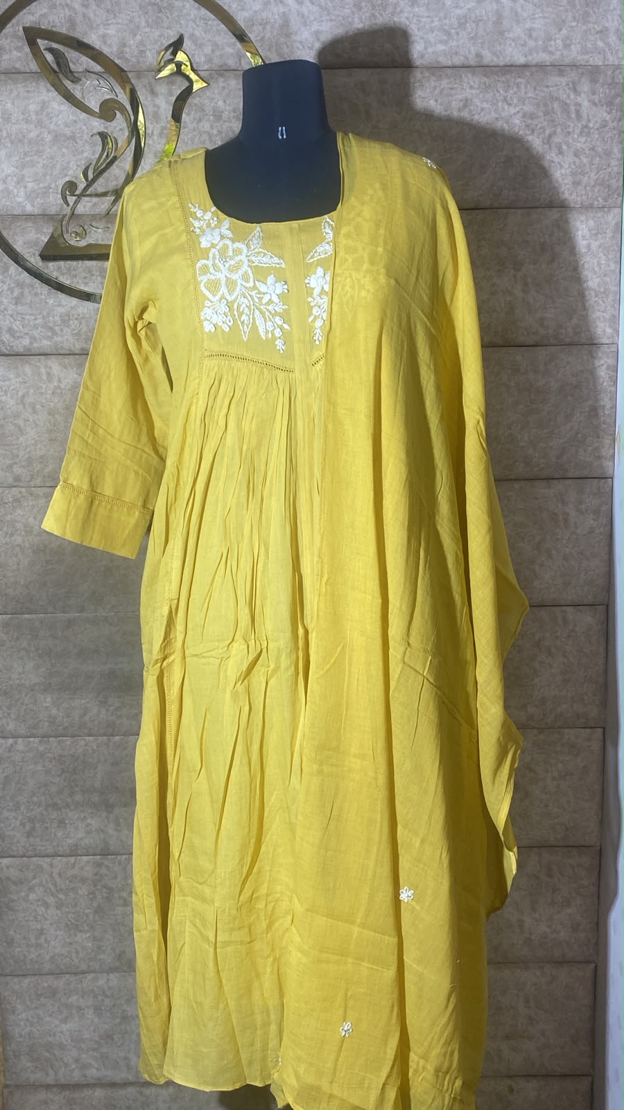 MUSTARD YELLOW MUL COTTON FULL SALWAR SET - 30712