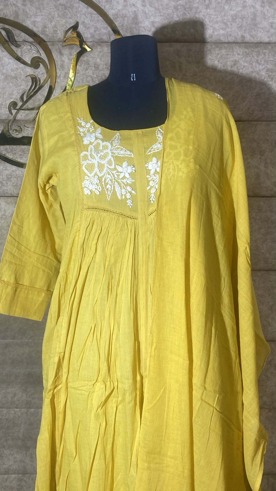 MUSTARD YELLOW MUL COTTON FULL SALWAR SET - 30712