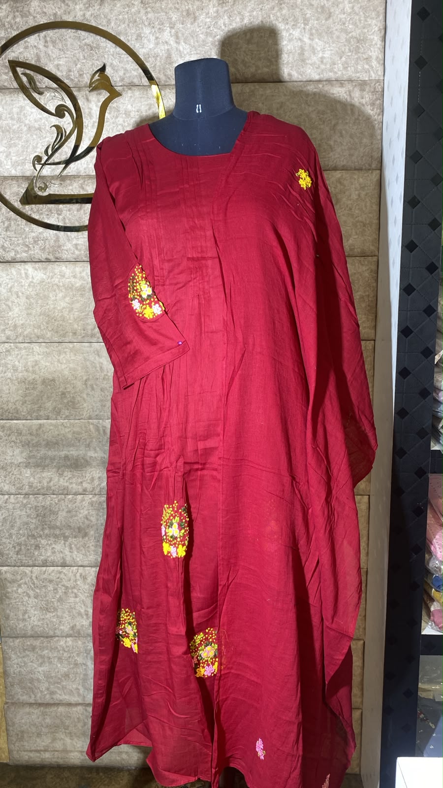 RED MUL COTTON FULL SALWAR SET - 30714