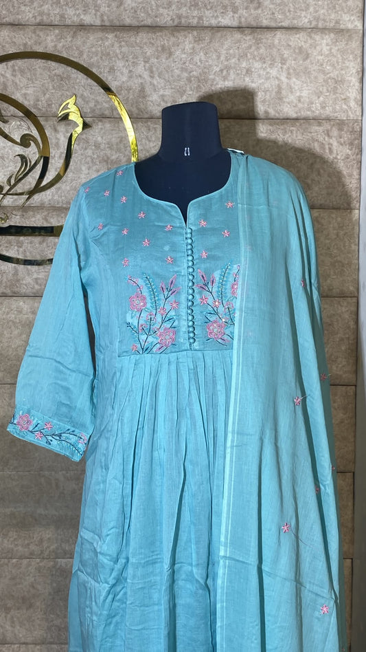 POWDER BLUE FULL SALWAR SET - 30702