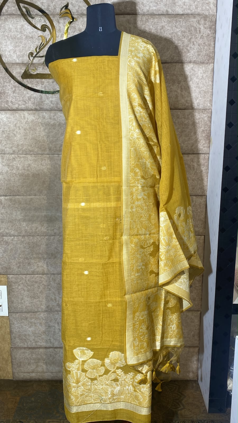 MUSTARD YELLOW FULL SALWAR MATERIAL - 30710