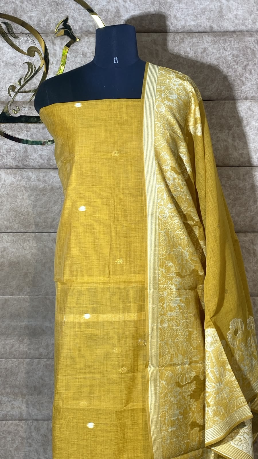 MUSTARD YELLOW FULL SALWAR MATERIAL - 30710