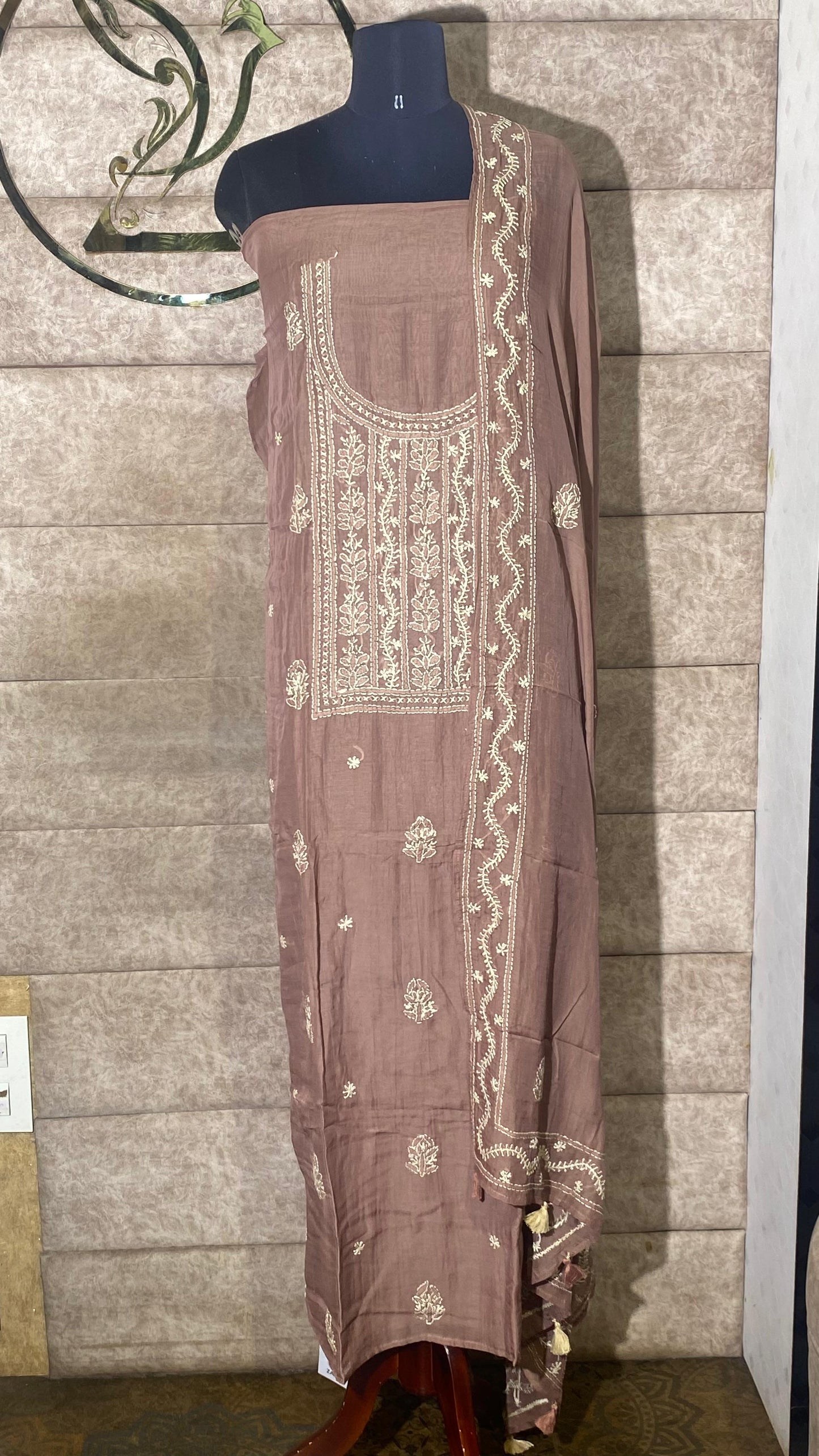 ROSE BROWN FULL SALWAR MATERIAL - 30726