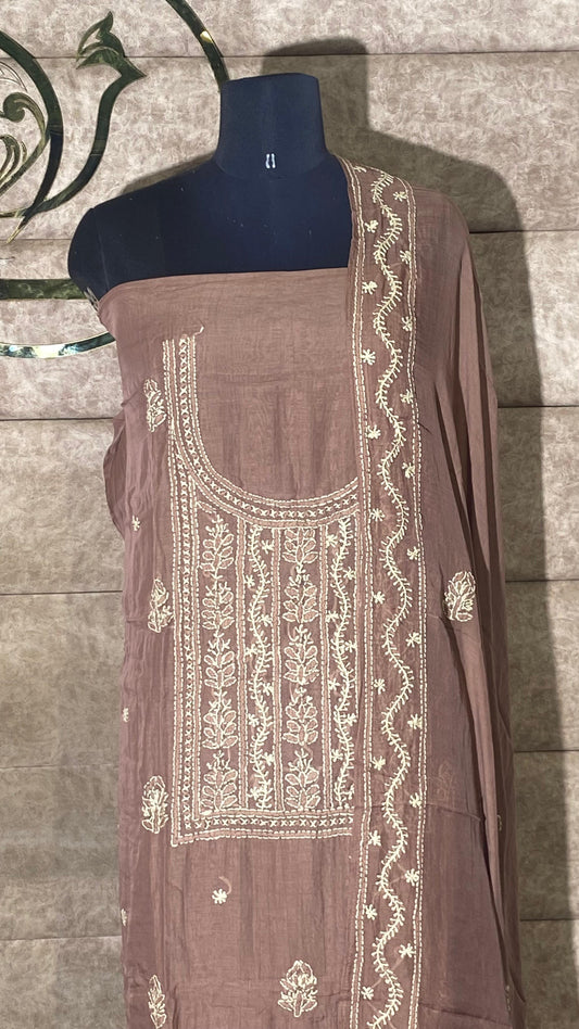 ROSE BROWN FULL SALWAR MATERIAL - 30726