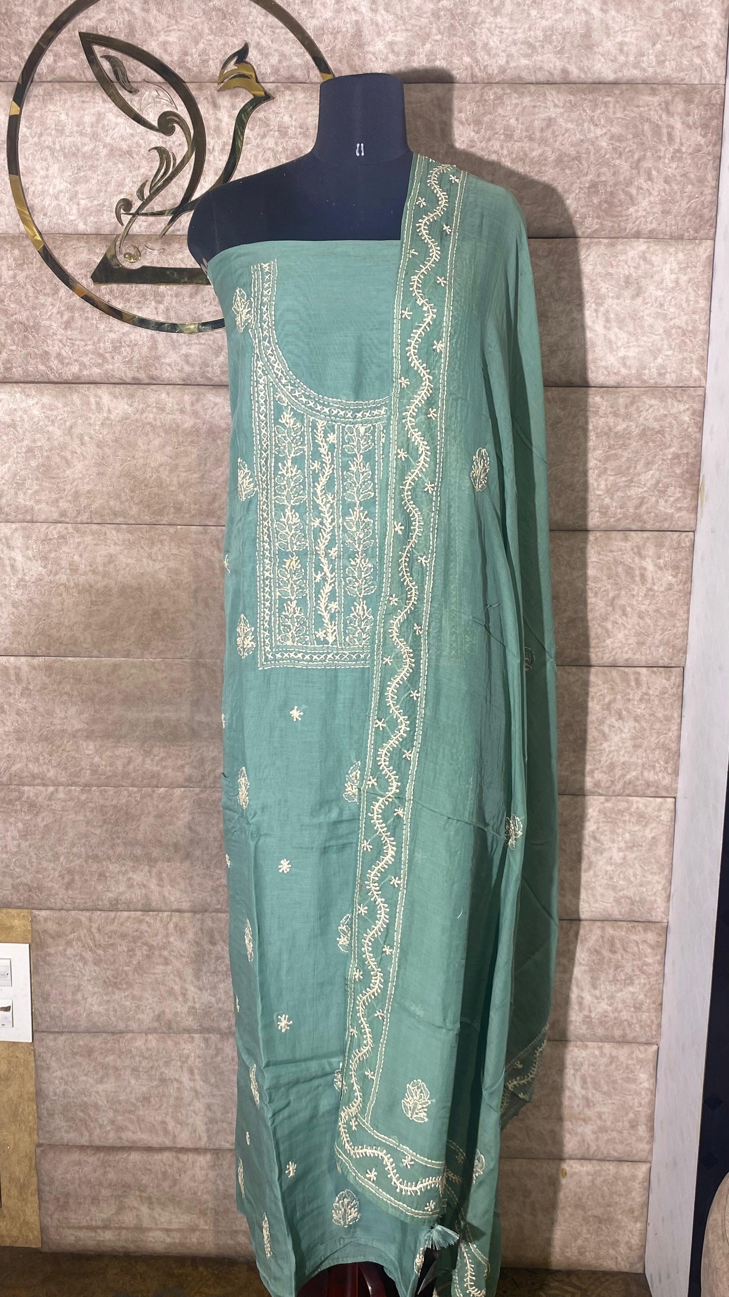 SEA GREEN FULL SALWAR MATERIAL - 30726