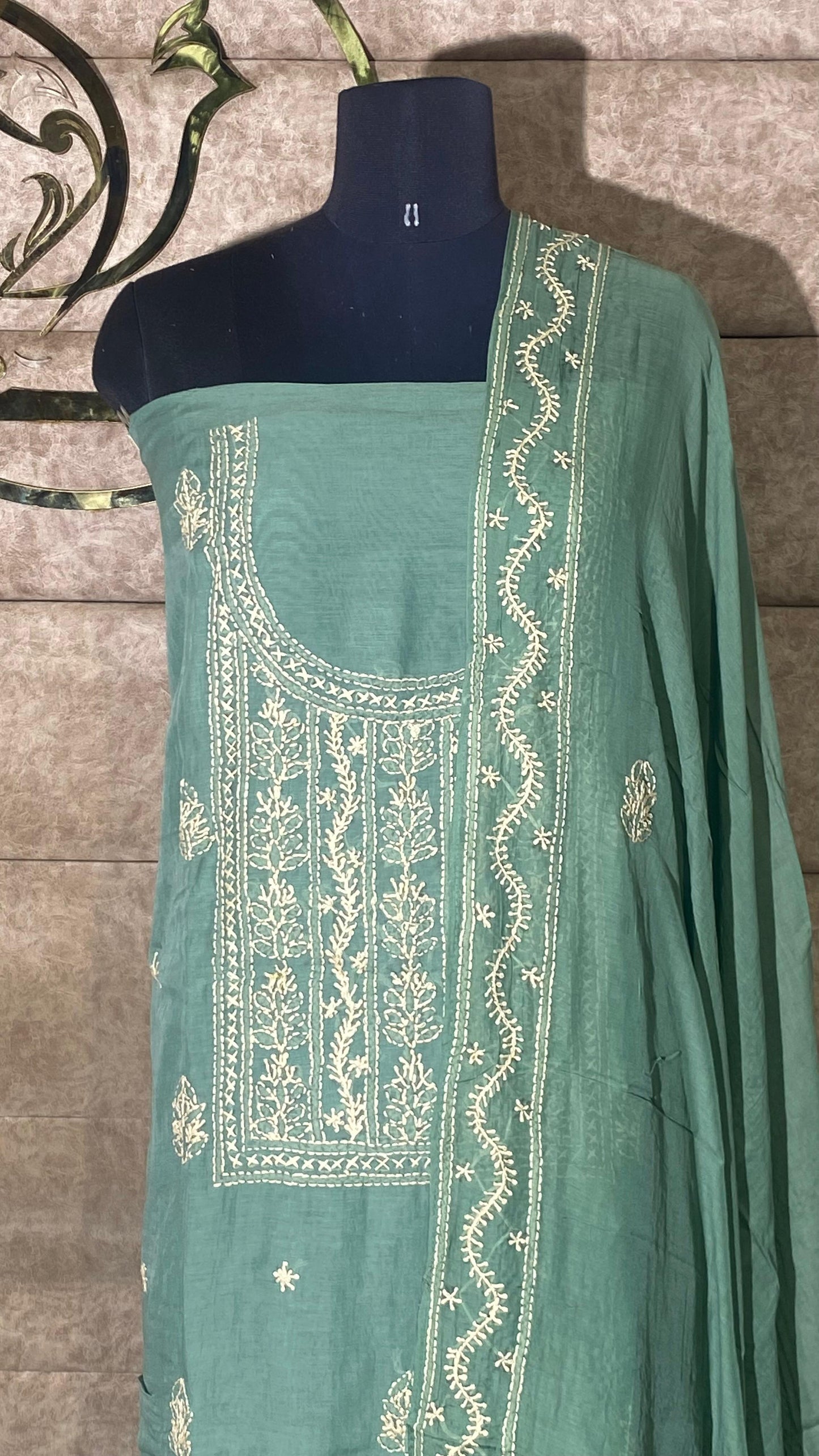 SEA GREEN FULL SALWAR MATERIAL - 30726