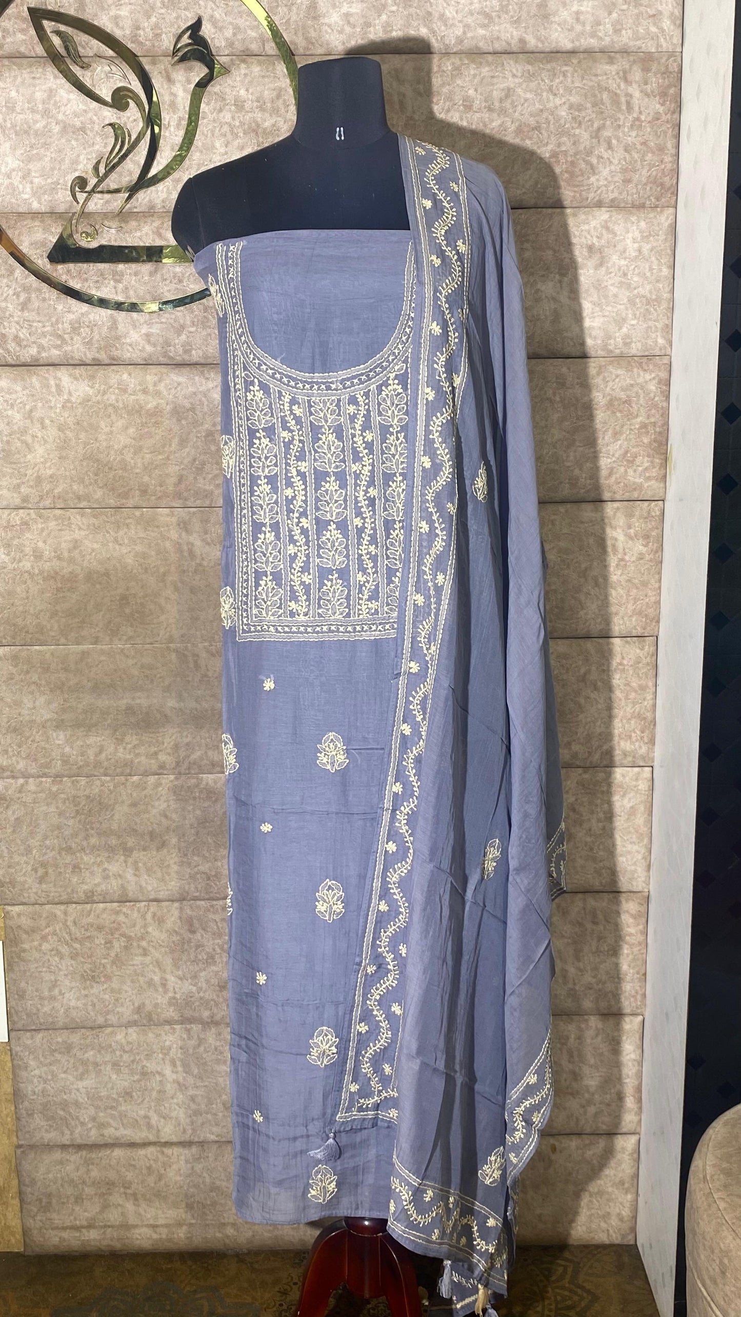 DUSTY LAVENDER FULL SALWAR MATERIAL - 30726