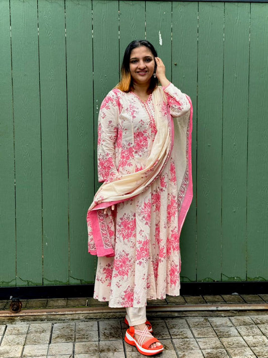 PEACH COTTON SALWAR SUIT - 30736
