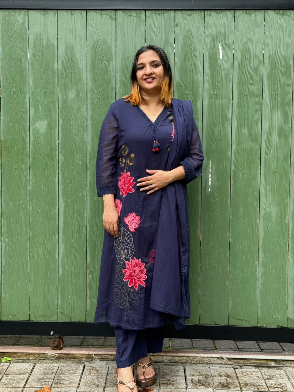 NAVY BLUE MUL COTTON SALWAR SUIT - 30735