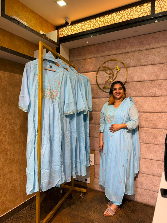 SKYBLUE COTTON SALWAR SET- 30729