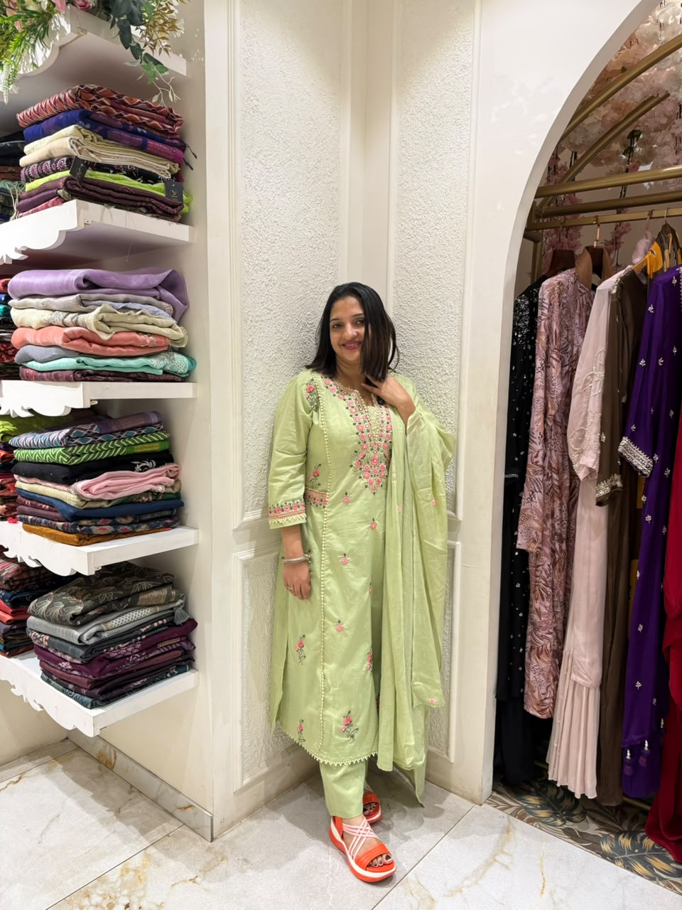 PISTHAGREEN COTTON FULL SET SALWAR - 30734