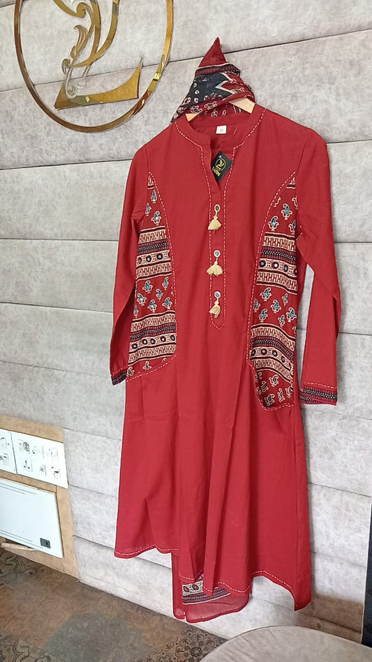 MEROON COTTON SALWAR SUIT 30749