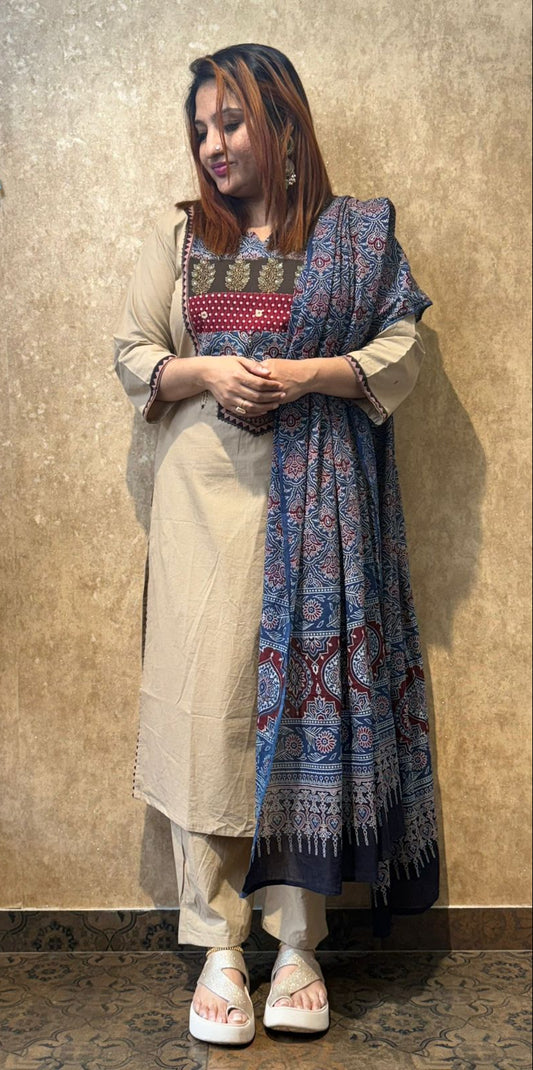 BEIGE SALWAR FULL SET - 30449