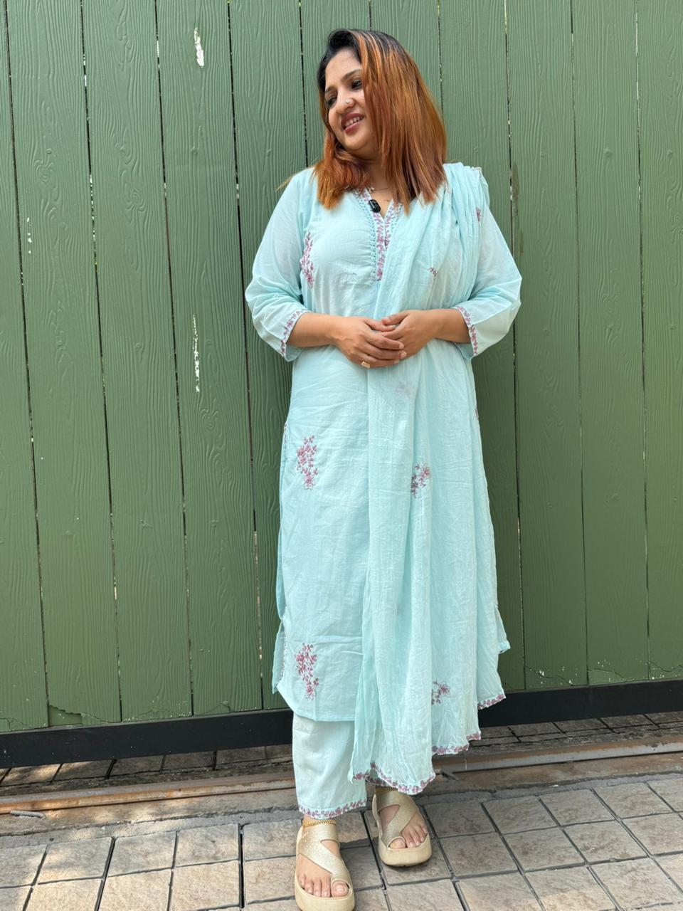 PASTEL BLUE FULL SALWAR SET- 30488